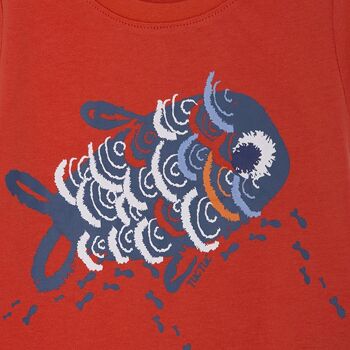 T-shirt tricot rouge Kamogawa garçon - 11300364 3