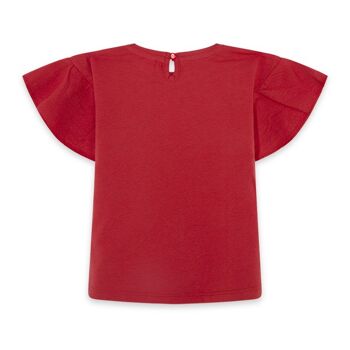 T-shirt basics bébé en tricot rouge pour fille - 11300657 2