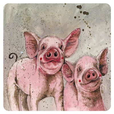 Pinkie and Perky Pigs Coaster