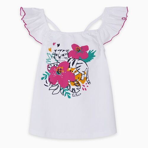 Camiseta punto niña blanco love sauvage - 11300333