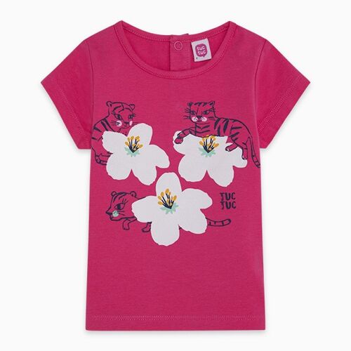 Camiseta punto niña rosa love sauvage - 11300320