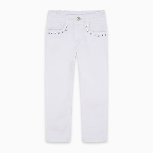 Pantalón sarga niña blanco paraiso - 11300436