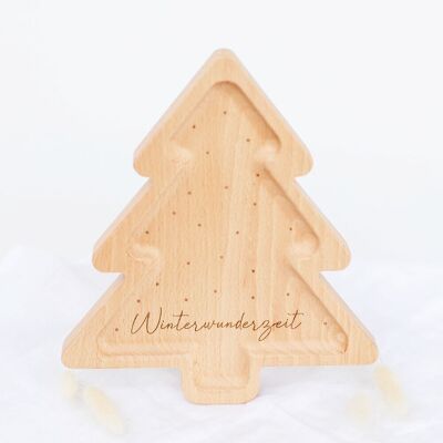 Holzbrettchen „Winterwunderzeit“