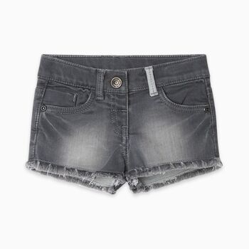 Short en jean gris bébé Basics pour fille - 11300672 1