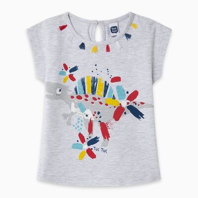 Camiseta punto niña gris draw a rex - 11300113