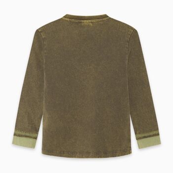 T-shirt tricot coton brut garçon vert - 11300624 2