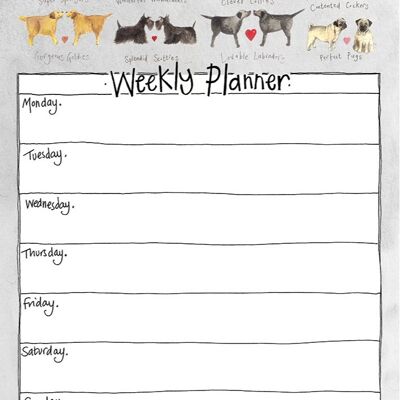 Delightful dogs weekly planner