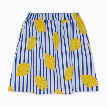 Jupe tricot fille bleu limonade - 11300494 2