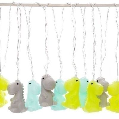 Green dinosaurs LED light garland - 2 meters - DHINK