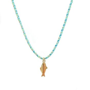 Collier goldie poisson bleu 1