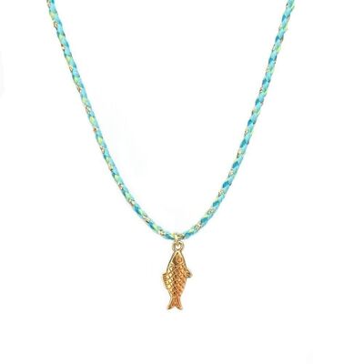 Necklace goldie blue fish