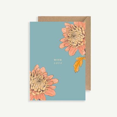 Illustrated postcard - with envelope - Les Fleurs I