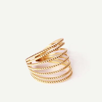 Khépri Gold Mehrreihiger durchbrochener Ring | Handgemachter Schmuck in Frankreich