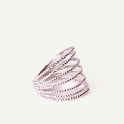 Khépri Silver multi-row openwork ring | Handmade jewelry in France