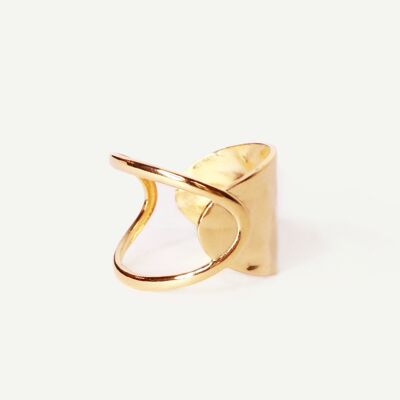 Safiya Gold large double-sided ring | Handmade jewelry in France