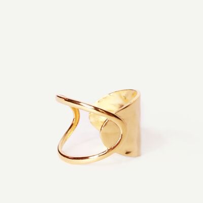 Safiya Gold large double-sided ring | Handmade jewelry in France