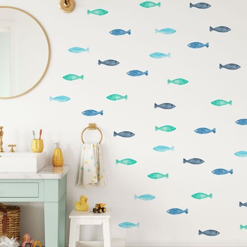 Blue Fish Wall Stickers