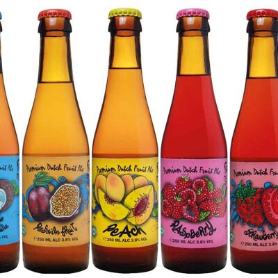 Fruit Beer Valentine's Day, Easter, spring, summer Starter Package, 5 flavors — 120 x 250 ML
