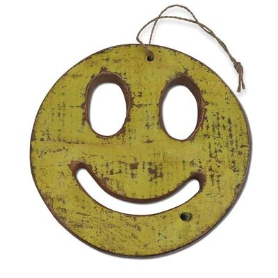 Wooden sign smiley - pendant