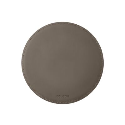 Tappetino Mouse Tondo Atlante Rigenerato Tortora Grigio - cm 23x23 - Antiscivolo e Cucitura Perimetrale