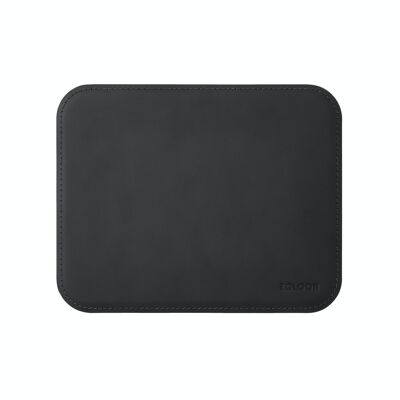 Mouse Pad Hermes Bonded Leather Black - cm 25x20 - Rounded Corners and Perimeter Stitching