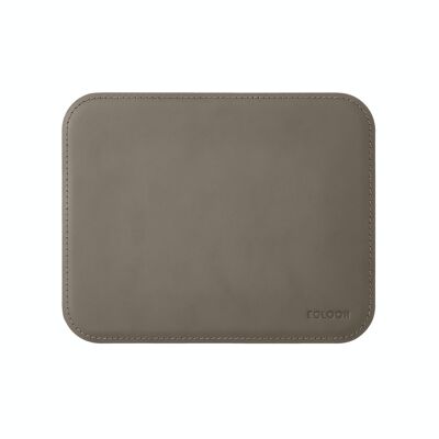 Mauspad Hermes Verbundleder Taupe Grau - cm 25x20 - Abgerundete Ecken und Randnähte