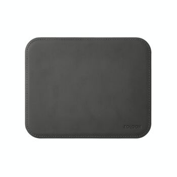 Tapis de Souris Hermes Cuir Reconstitué Gris Anthracite - cm 25x20 - Coins Arrondis et Coutures Périmétriques 1