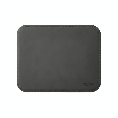 Mouse Pad Hermes Bonded Leather Anthracite Grey - cm 25x20 - Rounded Corners and Perimeter Stitching