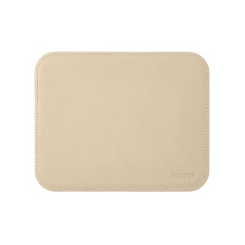 Mouse Pad Hermes Bonded Leather Beige - cm 25x20 - Rounded Corners and Perimeter Stitching