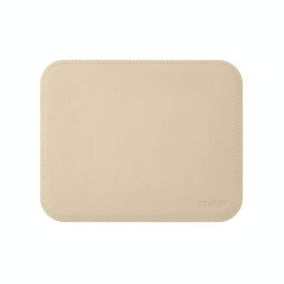 Tapis de Souris Hermes Cuir Reconstitué Beige - cm 25x20 - Coins Arrondis et Coutures Périmétriques