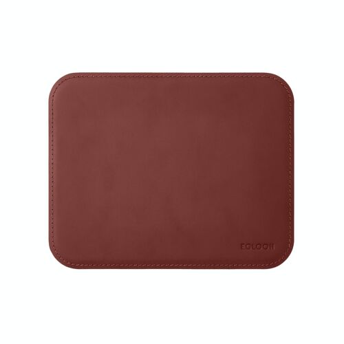 Mouse Pad Hermes Bonded Leather Burgundy Red - cm 25x20 - Rounded Corners and Perimeter Stitching