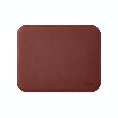 Mouse Pad Hermes Bonded Leather Burgundy Red - cm 25x20 - Rounded Corners and Perimeter Stitching