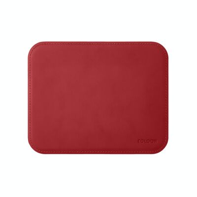 Mouse Pad Hermes Bonded Leather Ferrari Red - cm 25x20 - Rounded Corners and Perimeter Stitching
