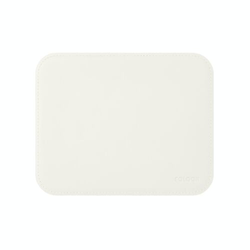Mouse Pad Hermes Bonded Leather White - cm 25x20 - Rounded Corners and Perimeter Stitching