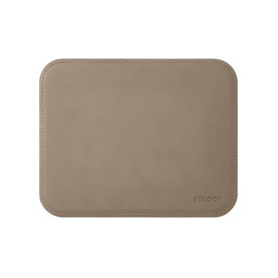 Mouse Pad Hermes Bonded Leather Dove Grey - cm 25x20 - Rounded Corners and Perimeter Stitching