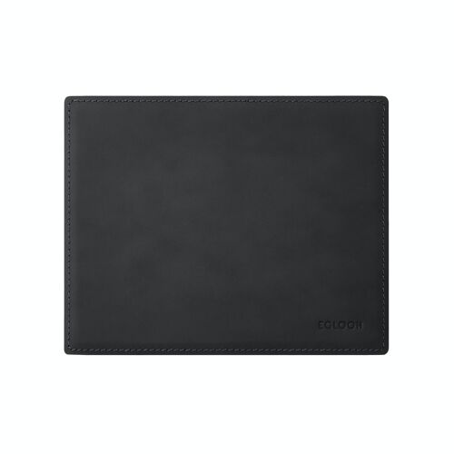 Mouse Pad Mercurio Bonded Leather Black - cm 25x20 - Square Corners and Perimeter Stitching