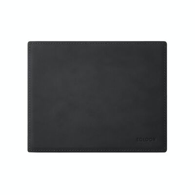 Mouse Pad Mercurio Bonded Leather Black - cm 25x20 - Square Corners and Perimeter Stitching