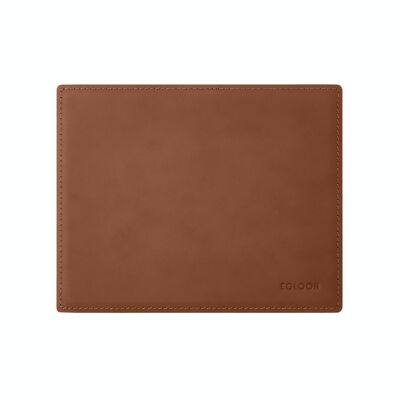 Mouse Pad Mercurio Bonded Leather Orange Brown - cm 25x20 - Square Corners and Perimeter Stitching