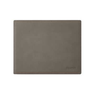 Mauspad Mercurio Bonded Leather Taupe Grey - cm 25x20 - Quadratische Ecken und Randnähte