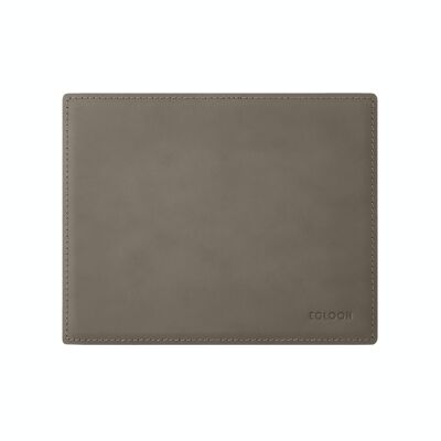 Mouse Pad Mercurio Bonded Leather Taupe Grey - cm 25x20 - Square Corners and Perimeter Stitching