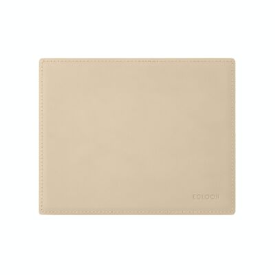 Mouse Pad Mercurio Bonded Leather Beige - cm 25x20 - Square Corners and Perimeter Stitching