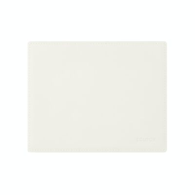 Tapis de Souris Mercurio Cuir Reconstitué Blanc - cm 25x20 - Coins Carrés et Coutures Périmétriques
