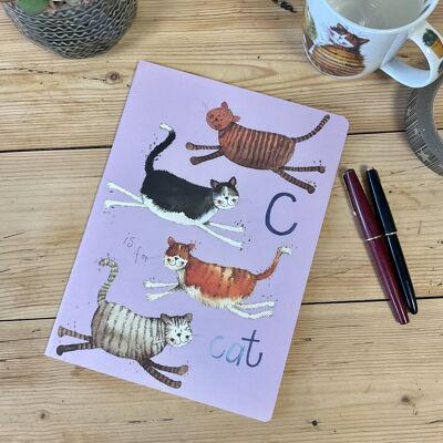 C is for cat soft large notebook