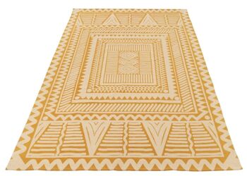 TAPIS BALI COTON BLANC/OCRE 1