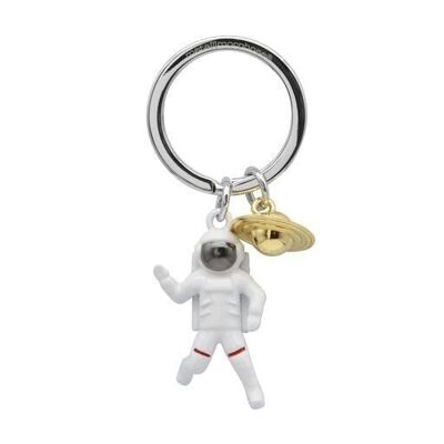 Keychain Astronaut and planet Saturn - METALMORPHOSE