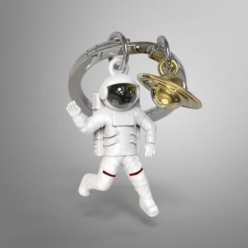 Porte-clés Astronaute et planète Saturne - METALMORPHOSE 8