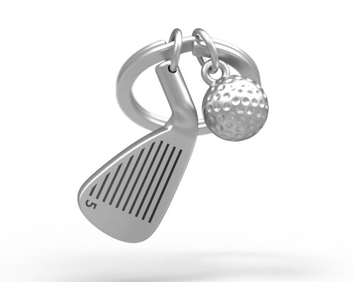 Porte-clés Club et balle de golf - METALMORPHOSE