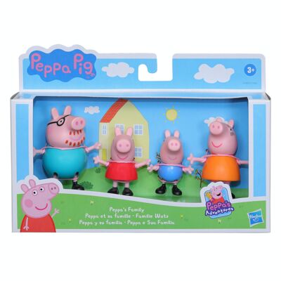 PEPPA PIG - PEPA'S ADVENTURES - PEPA AND HER FAMILY 4-Pack Assorted Figures