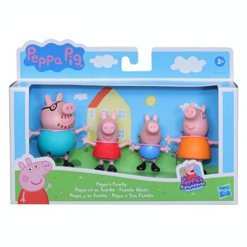 PEPPA PIG - PEPA 'S AVENTURES - PEPA ET SA FAMILLE, assortiment de packs de 4 figurines 1