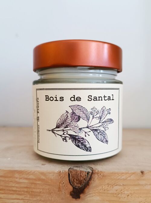 Bougie 180gr BOIS DE SANTAL cires de soja et colza